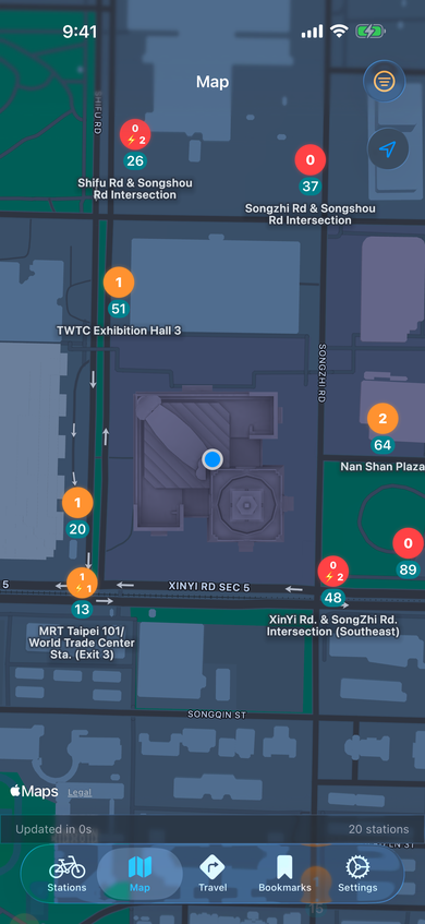 YouBike map view