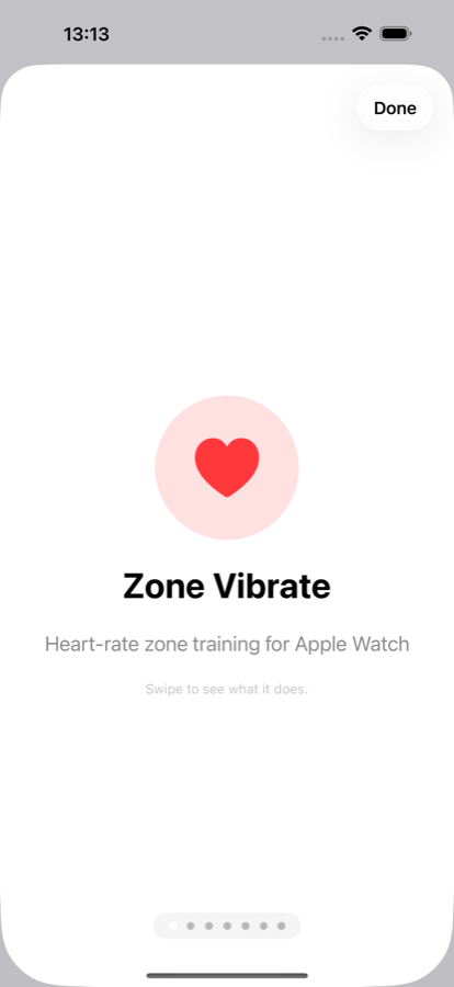 Zone Vibrate iPhone welcome