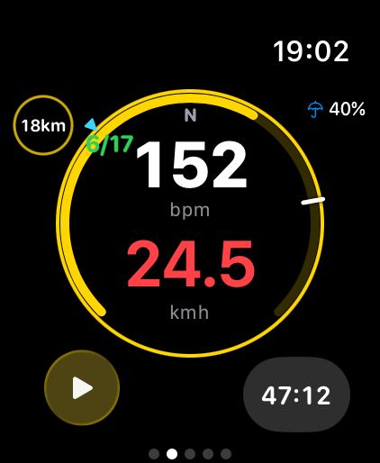 Zone Vibrate Watch rotated face for cycling
